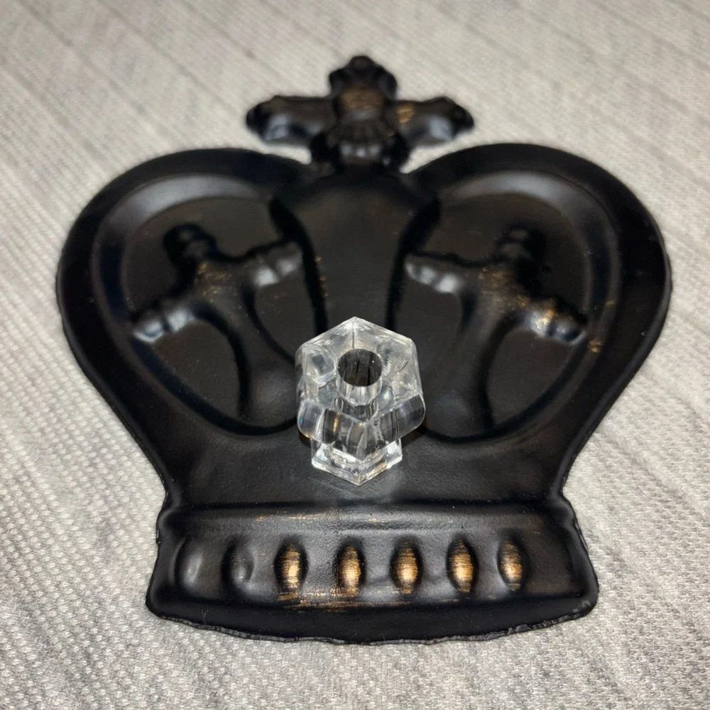 Black Crown Wall Decor Hooks royalty king queen princess cross party organize